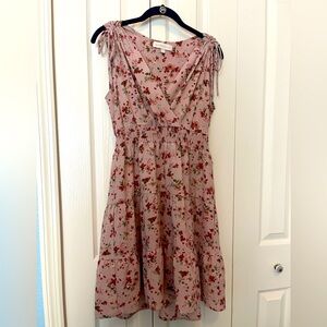 Pink Floral sleevless dress size juniors L